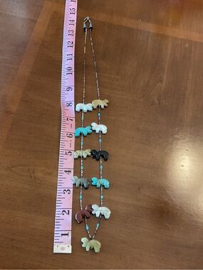 Beaded Elephant Necklace - Multi Color Stone Beads